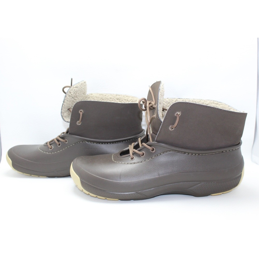 Crocs Blitzen Luxe Convertible Boots Mens Size 12 Brown Faux Fur 201843